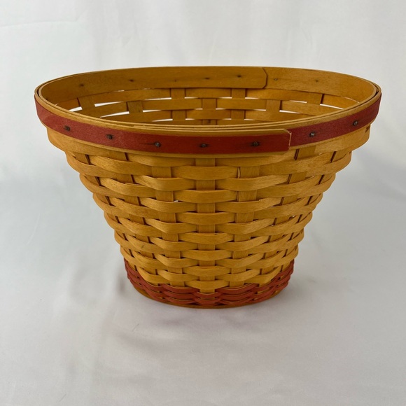 Longaberger Geranium Basket 2002 May Series Maple mid-tone wood with red accents - Picture 4 of 13